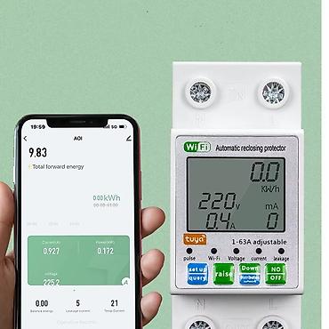 ampermetr: Xüsusiyyətlər: Bu TUYA WIFI 63A 230V qoruyucusu telefon vasitəsilə — 8