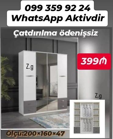 dolab modelləri: Geniş həcmli qarderob dolabı - Model: iki qapılı güzgülü mərkəz — 1