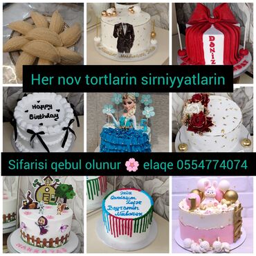 Her nov tortlarin sirniyyatlarin sifarisi qebul olunur Instagram lalafo.az -da Her nov tortlarin sirniyyatlarin sifarisi qebul olunur Instagram