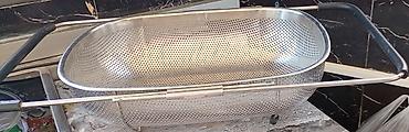 kuxna perde: Açılıb-yığılan süzgəc - Material: paslanmayan polad (inox), dayanıqlı — 1