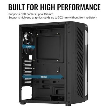 Корпусы ПК: Корпус ПК, Б/у, AeroCool, ATX, цвет - Черный — 11