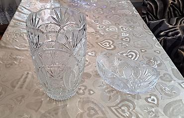 vaza qab: Xalis agir xurustal gul qabi ve kanfet gilemeyve qabi — 1