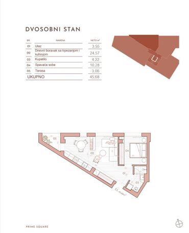 Prodaja stanova: 2 sobe, 45 kv. m, 1 sprat — 2