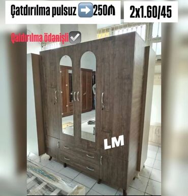 Dolablar: DÖRD qapılı dolablar 18'Lik laminatla (içi dsp) Qiymət : 250₼