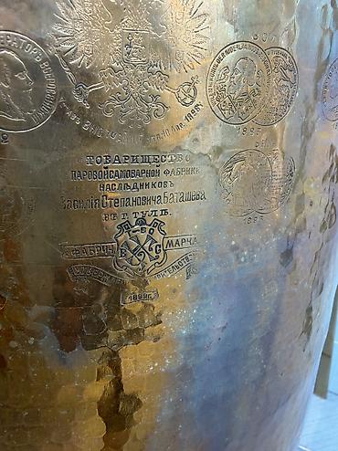 mis tavalar: Mis-bronza samovar 1899-cu il zavod istehsalı əla vəziyyətdə tutumu — 5
