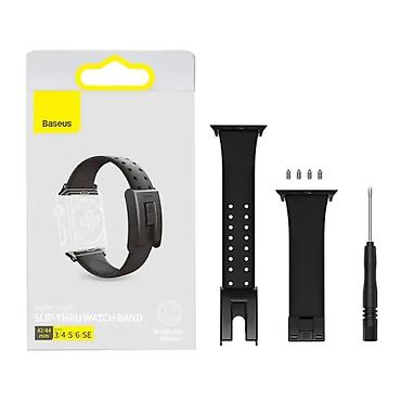 bas ortusu: Baseus Slip-Thru LBWSE-A01 Apple Watch 42/44/45/46/49 mm Silikon Kəmər — 2