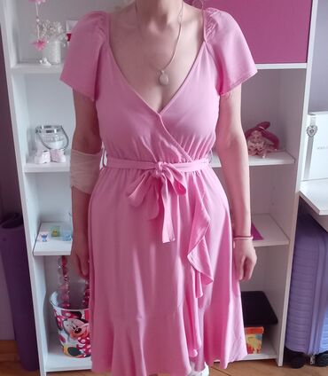 haljine secene ispod grudi: S (EU 36), color - Pink, Cocktail, Short sleeves