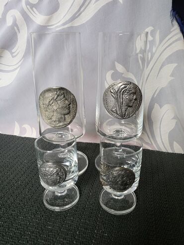 Čaše: Case nove za pivo i zestoko pice Zinnmunsen Nemacka 70,80te. Set za — 14