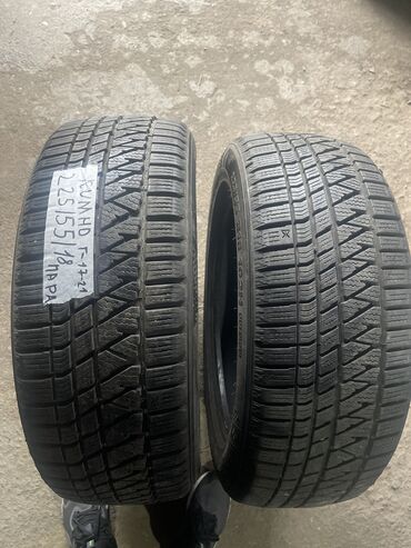 Шины: Шины 225 / 55 / R 18, Зима, Б/у, Пара, Легковые, Корея, Kumho