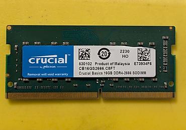 Ноутбуки и аксессуары: Оперативная память Crucial Basics 16GB DDR4-2666 SODIMM - Тип: SODIMM — 1