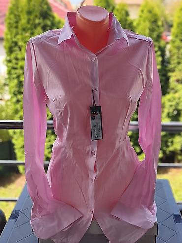 Košulje: Ženska košulja – svetloružičasta - Klasičan kroj sa kragnom i — 1