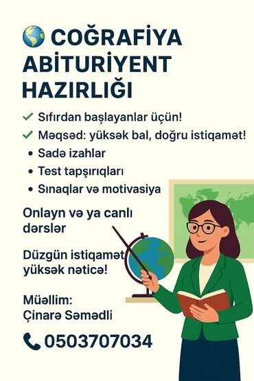 репетитор по математике 7 класс на дом: Repetitor, Coğrafiya, Azərbaycan dili, Abituriyent hazırlığı