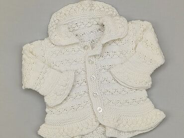 sweterek niemowlęcy biały: Kardigan, 0-3 m, stan - Bardzo dobry