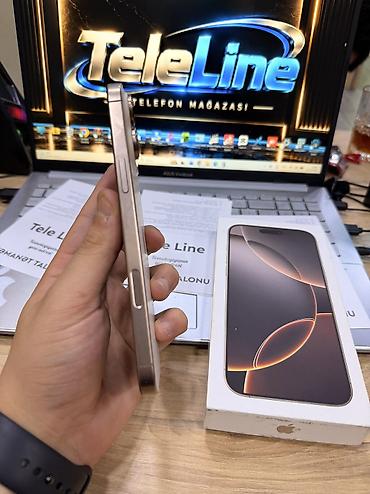 iphone iks: IPhone 16 Pro Max, 256 GB, Desert Titanium, Zəmanət, Kredit, Simsiz şarj — 2