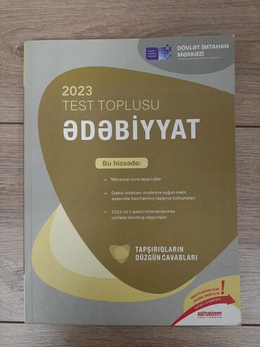 Kitablar, jurnallar, CD, DVD: Ədəbiyyat test toplusu(2023)-7azn Yeni kimidir,ikinci sahibi üçün ugur