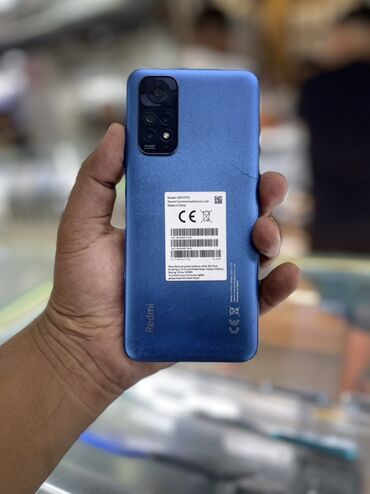 mx keys: Redmi, Redmi Note 11, Колдонулган, 64 ГБ, түсү - Көк, 2 SIM