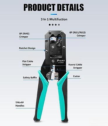 Alətlər: Krimper Pro'sKit CP-376CNTəsvir: Pro'sKit CP-376CN krimperi peşəkar və — 5