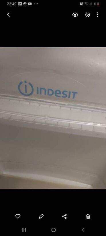 indesit soyuducu: İşlənmiş 1 qapılı Indesit Soyuducu Satılır, rəng - Ağ, Dispenserli