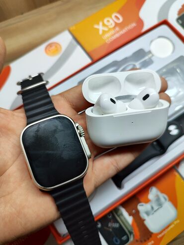 airpods pro цена ош: Airpods pro 2 + Apple Watch 6 в одном В комплекте Mag safe Защитный
