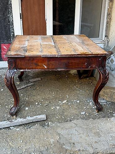 camadan s: Antik üslubda taxta masa - Material: bərk ağac, tünd qəhvəyi təbii — 3