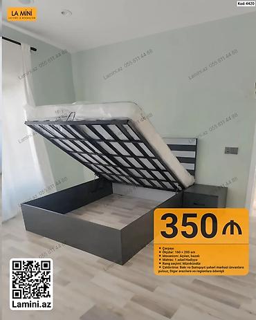 Ev və bağ: Çarpayı – açılan bazalı model - Ölçü: 160 x 200 sm - Mexanizm — 1