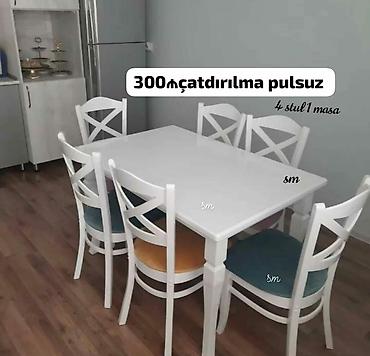 Ev və bağ: Mətbəx üçün, Yeni, Açılmayan, Dördbucaq masa, 4 stul — 2
