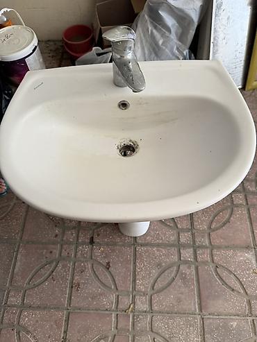 keramik: Ayaqlı vannaya otağı lavabosu və qarışdırıcı kran - Tip: Pedestallı — 2