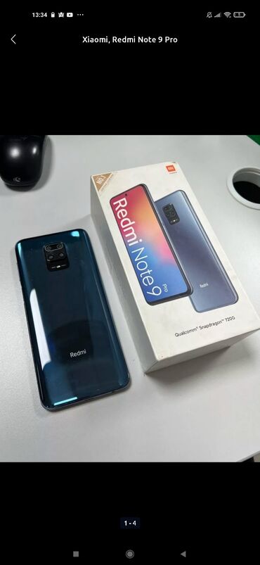 рассрочка на телефон без процентов: Xiaomi, Redmi 9, Колдонулган, 128 ГБ, түсү - Көк, 1 SIM, 2 SIM