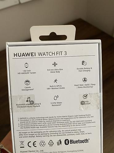 smart qolbaqlar: Huawei Watch Fit 3 – ağıllı saat. Deri kemer. Veziyyeti yeni kimi — 3