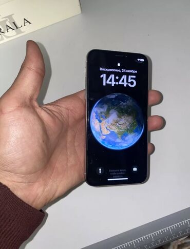 купить iphone 13 в бишкеке: IPhone X, Б/у, 64 ГБ, White Titanium, Чехол, 100 %