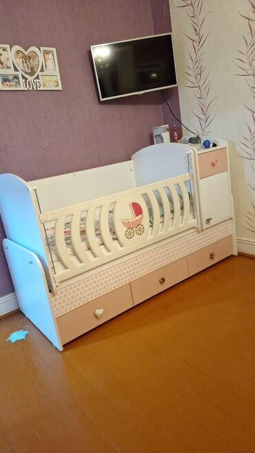 işlənmiş matras: Для девочки, Б/у, Четырехугольная, Колыбель, С матрасом