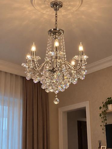 xrustal stekan: Çılçıraq, 8 lampa, Xrustal — 1