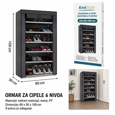 KMT Polica za obuću na 6 nivoa 2407962-A Praktičan ormar za cipele sa
