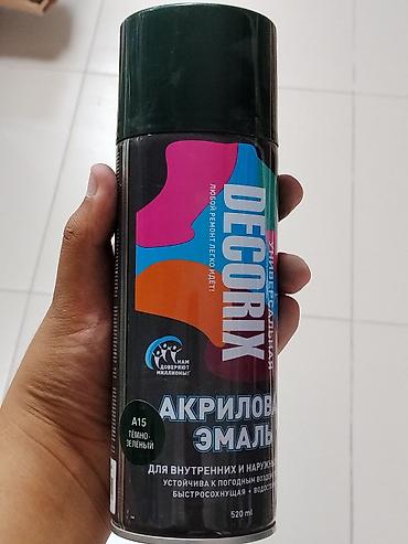 Аэрозольная краска в баллончиках, Для внутренней работы, цвет - Зеленый, 520 мл, Быстросохнущая