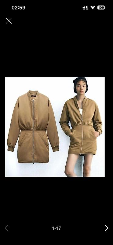 Otaq bitkiləri: ZARA devetüyü rəngli, uzunqol bomber - plaş don. Ön hissədən — 1