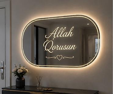samavar ucuz: Güzgü Divar üçün, Oval, Dekorativ, Arxa işıqlı — 1