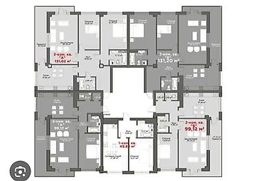 квартиры жал: 3 комнаты, 131 м², Элитка, 3 этаж, ПСО (под самоотделку) — 2