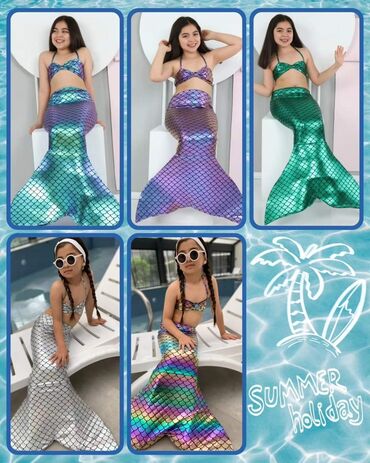 široke farmerke za devojčice: 🧜🏼‍♀️ Sirena trodelni kupaći kostimi 🥰 Veličine od 2 do 14 godina