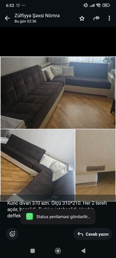 Uşaq və gənc otağı üçün dəstlər: Künc divan, İşlənmiş, Çatdırılma yoxdur