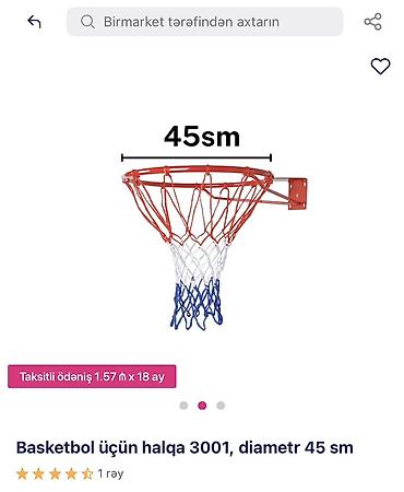 setka top: Basketbol üçün halqa 3001 - Diametr: 45 sm - Portağa/möhkəm səthə — 2