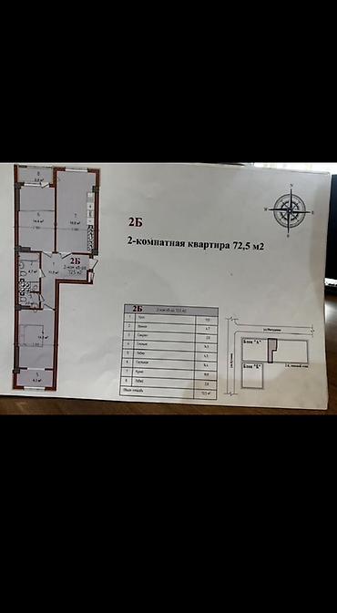 планировочный: 2 комнаты, 72 м², Элитка, 3 этаж, ПСО (под самоотделку) — 1