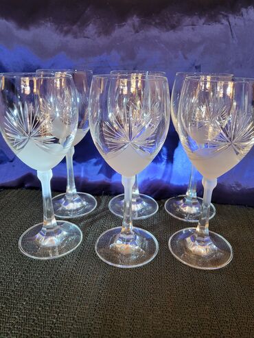 Čaše: Case bohemija 1950g+ kristal,rucna gravura,matirani deo za vino. Case — 5