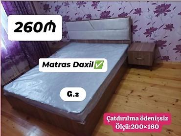 tumba satilir: İki nəfərlik yataq dəsti - Ölçü: 200×160 sm - Rəng/tekstura: ağac — 1