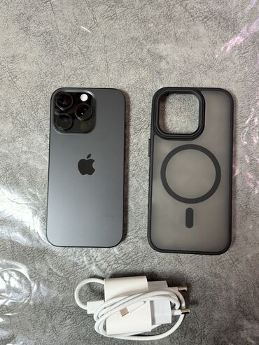 Apple iPhone: IPhone 16 Pro, Б/у, 256 ГБ, Black Titanium, Зарядное устройство, Чехол, Защитное стекло, 88 % — 13