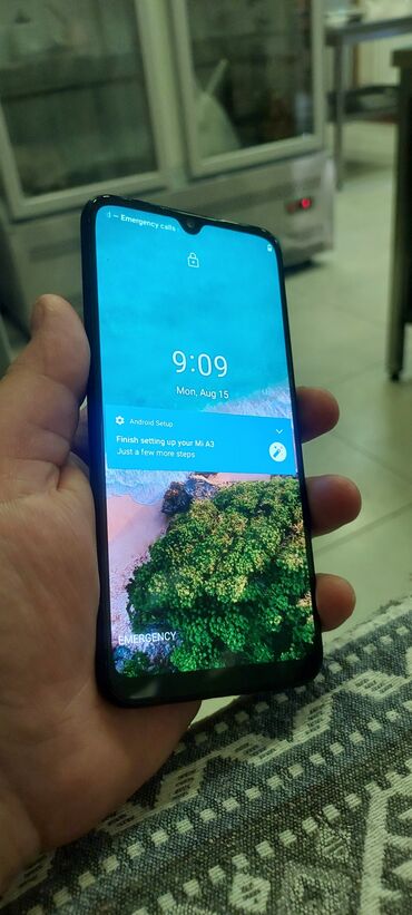 işlənmiş telefonlar a3: Xiaomi Mi A3, 64 GB, rəng - Qara, 
 Barmaq izi, Face ID