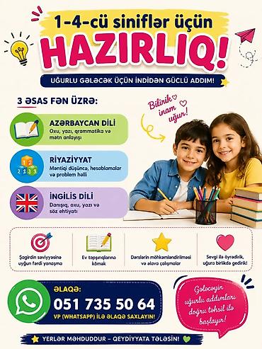 kub hesablama: Məktəbəqədər və ibtidai sinif hazırlığı, Azərbaycan dili, Fərdi — 1