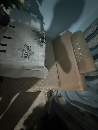 разка: Диван раскладной + кресло Комплект мягкой мебели в бежево‑песочной — 4
