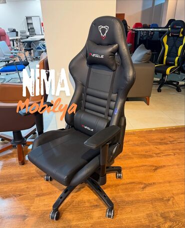 Ofis və oyun kresloları: Yeni, Təkərli, Qolları tənzimlənir, Dəri — 19