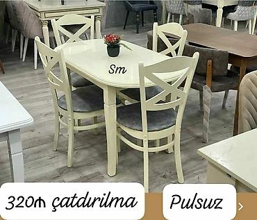 Ev və bağ: Mətbəx üçün, Yeni, Açılmayan, Dördbucaq masa, 4 stul — 2