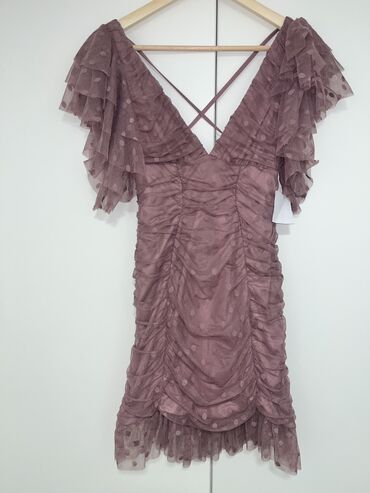 haljine od čipke: Asos S (EU 36), color - Pink, Evening, Short sleeves